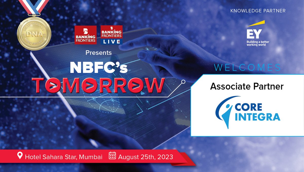 Introducing Key Associate Partner: @coreIntegraa for NBFC Awards & Conference 2023!

🔸 Register today and take a bold step toward shaping the future of NBFCs!- forms.office.com/r/5fkPcfPVY6

#NBFCConference2023 #SilverPartner #SecurityPartner #WhatsAppPartner #AssociatePartner