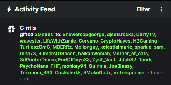 The one and Only Giritis! coming through with the offline blessing. had completely forgotten, but you didn't. That's more than people i know IRL.  Appreciate ya my G