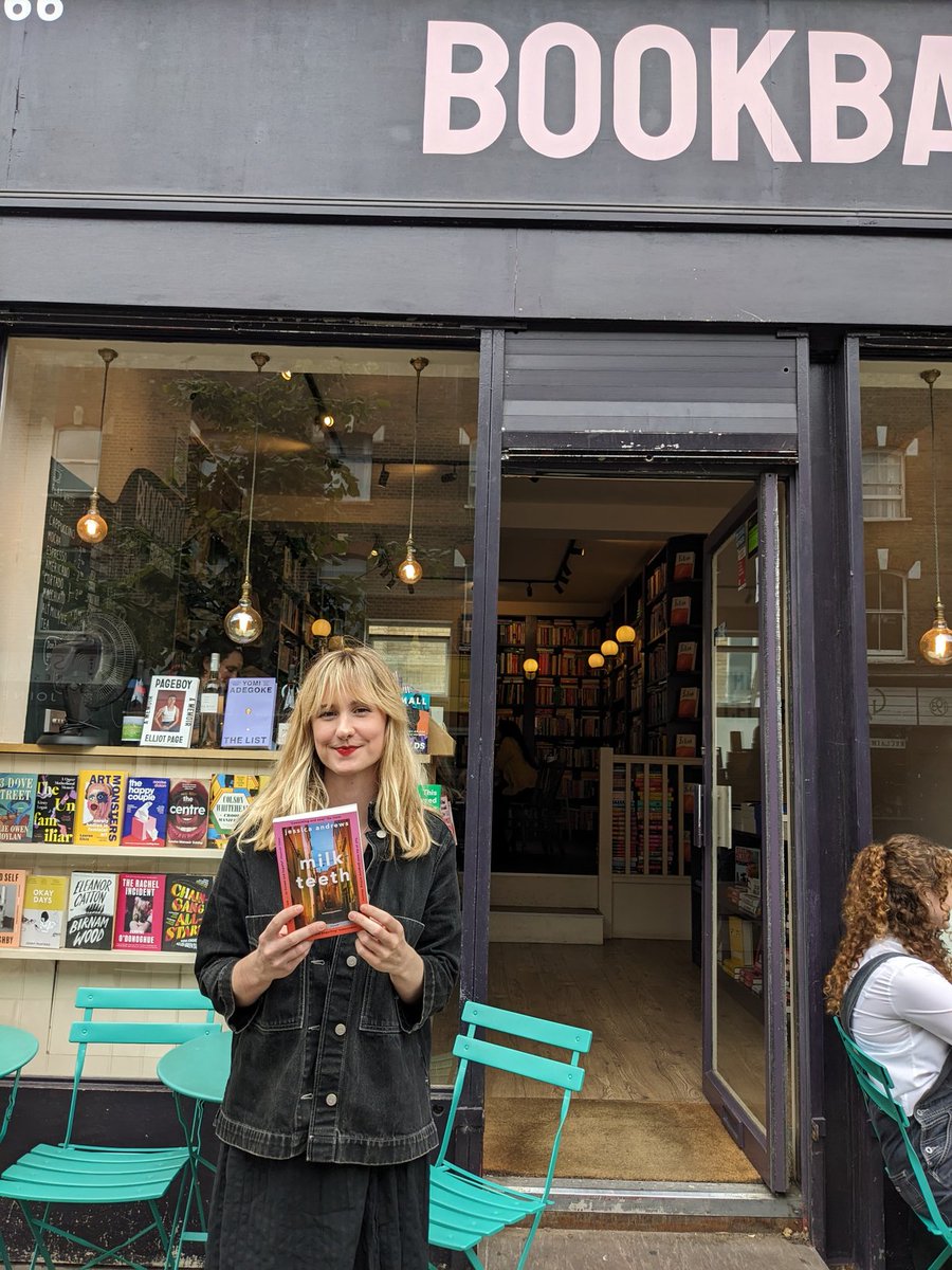 SceptreBooks's tweet photo. @BrickLaneBooks We love @BookBarUK! A juicy stack of books and a coffee break (phew). Drop in for your signed copy of MILK TEETH and a drink this summer 🍹 https://t.co/8PQWI1UK7x