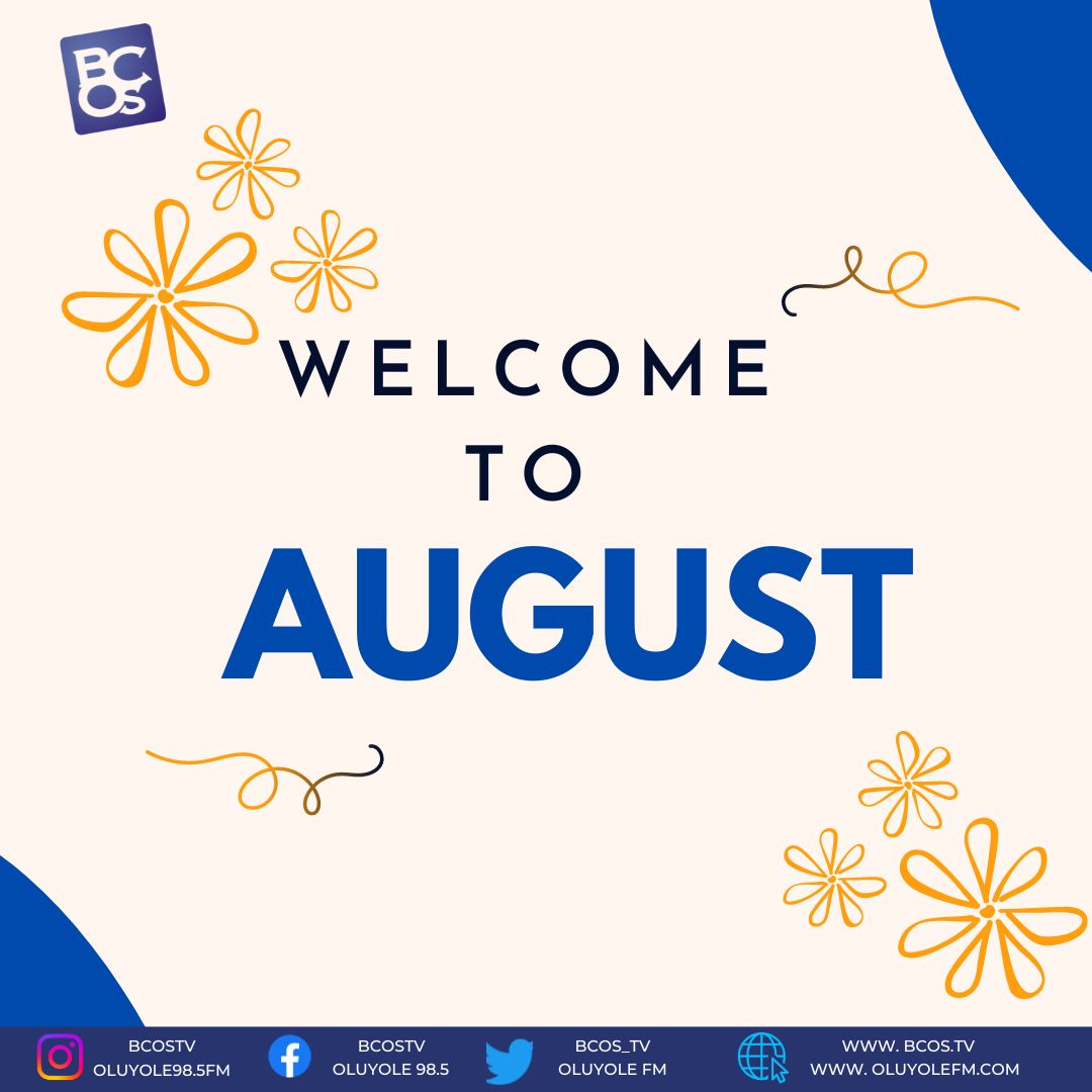 bcos_tv's tweet photo. 🎉May this month bring you an abundance of joy, success, and unforgettable moments. Embrace every opportunity that comes your way and make the most out of this wonderful time. Wishing you a month filled with positivity and prosperity! 💫✨

#NewMonth #August #BCOS #Oluyolefm https://t.co/rDyFOXrwMp