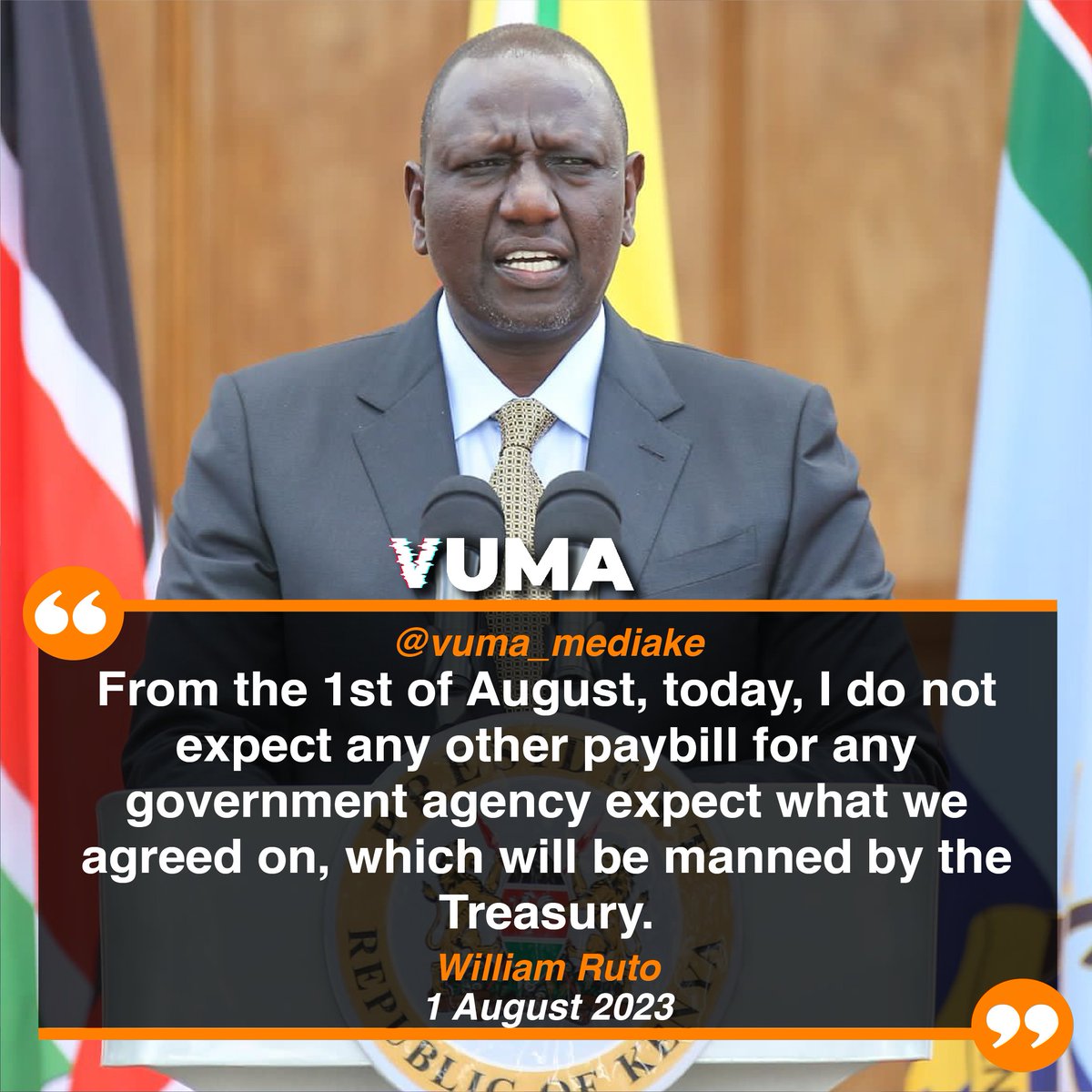 vuma_mediake's tweet photo. From today, I do not expect any other pay bill for any government agency except what we agreed on - President Ruto.
#Aisha #Jumwa
#Cabinet #Secretaries
#Kithure #Kindiki
#Rose #Muhando https://t.co/StZ8tEYR50