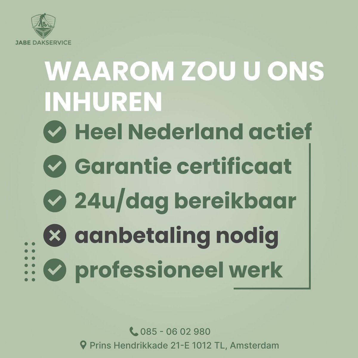 Jabe_Dakservice's tweet photo. Roofing Service

Prins Hendrikkade 21-E
1012 TL, Amsterdam
Call-085 - 06 02 980
#JabeDakservice #Dakreparatie #Dakproblemen #Dakonderhoud #Dakinspectie #Dakbedekking #Daklekkage #Dakherstel #Dakdekker #Dakgarantie #Dakspecialist #Dakspoedservice #Dakreparateur #Dakvervanging https://t.co/XfvPfUyHHy