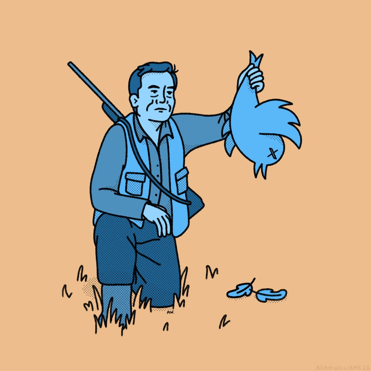 AdamWilliams26's tweet photo. In the spirit of forced updates on Twitter, I edited my illustration to feature the new X logo  

#TwitterX #XTwitter #RIPTwitter #TwitterBird https://t.co/fxgy1qQS3N