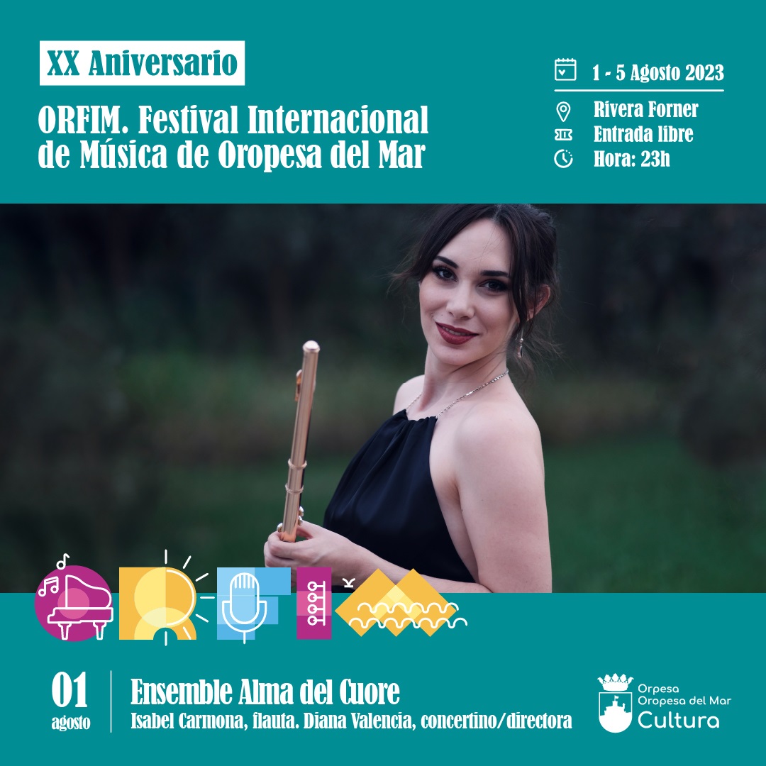museooropesamar's tweet photo. 🎉¡Arrancamos! 🎶

🗓️ Fecha:  mates 1 de agosto
⏰ Hora: 23:00
🏟️ Lugar: c/ José Rivera Forner

Disfrutaremos de obras de Quantz, Vivaldi o Bach con la interpretación de Isabel Carmona a la flauta. 
¡Te esperamo!

#orfim #CulturaOrpesa #oropesaadelmar #festivaldeverano https://t.co/StcKuajuYI