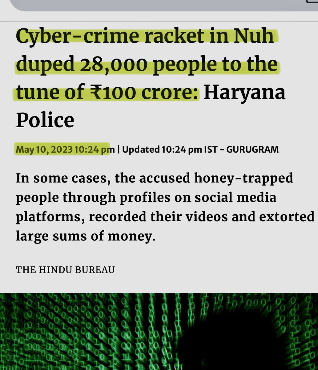 thehawkeyex's tweet photo. This is serious!
Nuh rioters hi-jacked a bus, rammed into Cyber PS, damaged cctv & looted/vandalised everything.

Note that Nuh region is hub of cyber criminals. Haryana police recently had massive crackdown & busted ₹100cr cyber scam. 60+ arrested & 250 still at large.

This can not be coincidence. The aim was to destroy evidences and records. There is high possibility of involvement of organised cyber crime syndicate here. This is sort of "retaliation" under cover of or together with communal angle.

Coordinated attack at cyber PS further incidents that the Nuh arson was a pre-planned and all sort of "provocation by cow vigilante" is just a smoke screen built up by left liberals to hide sinisters plan.