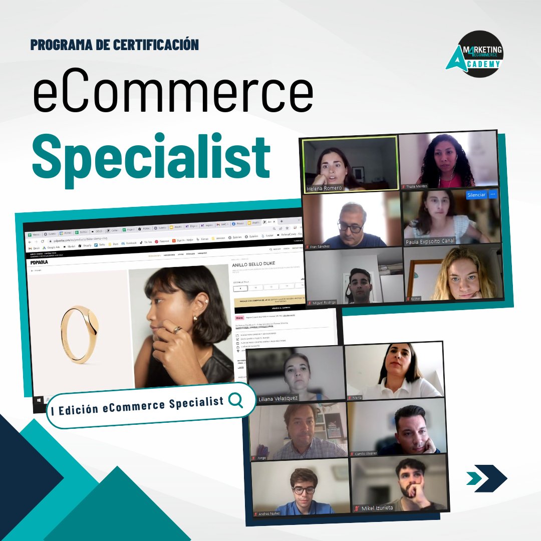 Estamos encantados con la primera promoción de alumnos que han obtenido la #certificación como #eCommerce Specialist.  Ver cómo cada uno ha progresado y adquirido un conocimiento valioso en el campo del comercio electrónico ha sido una experiencia gratificante para todos.