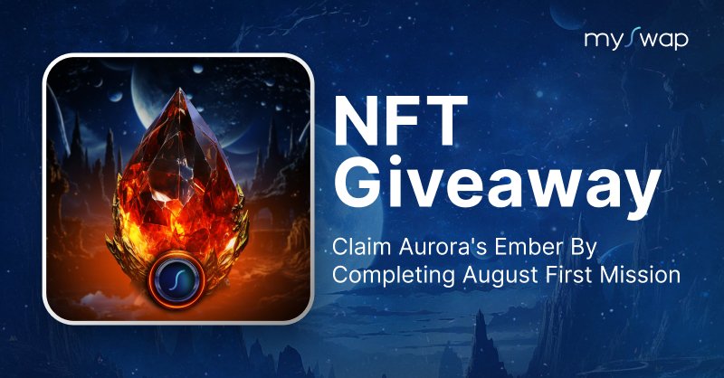 💎1st #NFTGiveaway of mySwap Quest, Mission 2💎

Aurora's Ember NFT holds the potential to guide its owners to earn the best yield on mySwap.

Possession of Aurora's Ember NFT opens doors to future opportunities.

Claim your #YieldAlchemy #NFT now!