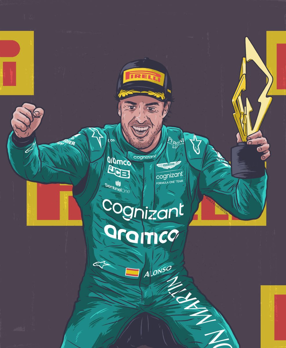 daleillustrator's tweet photo. Illustration of Aston Martin Formula One driver Fernando Alonso celebrating his 2nd place podium in Canada this year.
#formula1 #f1 #alonso #f1art #astonmartinf1 #IAM #IAMCREATIVITY #smsports #illustration #fernandoalonso https://t.co/vqXmkrIsOO
