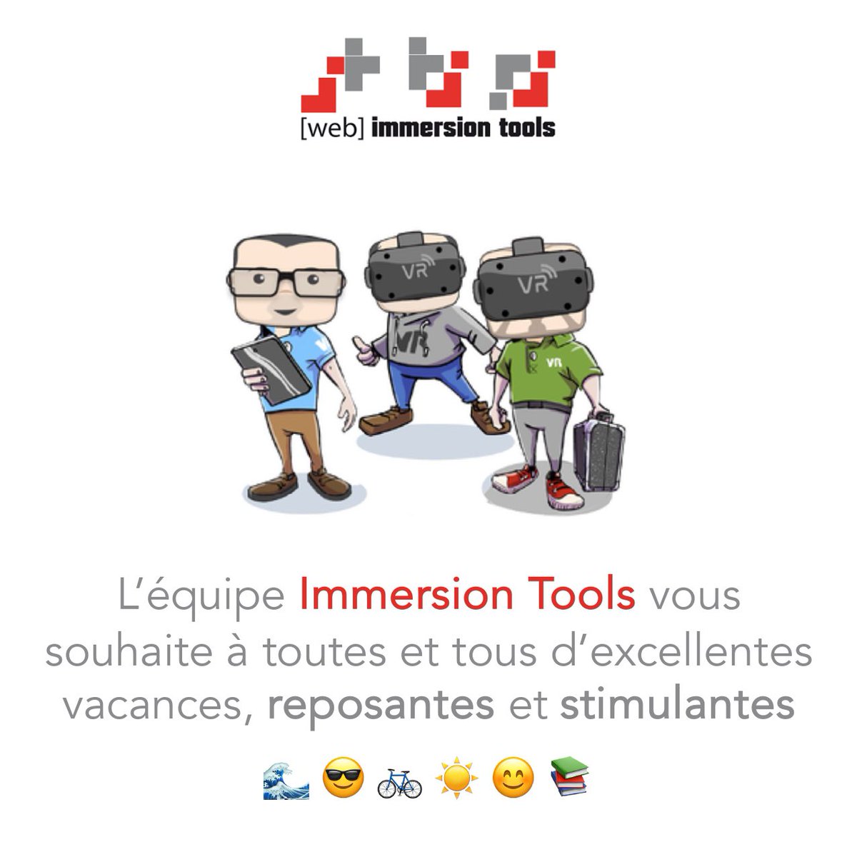 Xplorations360's tweet photo. 👋 Toute l’équipe @_xplorations360 vous souhaite à toutes et tous d’excellentes vacances, reposantes et stimulantes 🚀

#VR #LaVRFacile #Formation360

⭐️ : @HuguesDeES360 @Phil_explo360 

🥰 Profitez pleinement de vos proches et prenez soin de vous : Rendez-vous à la rentrée 📚 https://t.co/PK5rjUbNVY