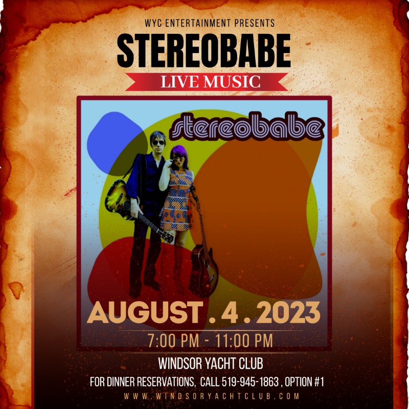 wyc1937's tweet photo. Attention WYC Members
Live music this week at WYC
Stereobabe - Aug 4, 7pm - 11pm
Want to become a member? Visit: https://t.co/qo841kG7it
#WYC85Years #wyc1937 #windsoryachtclub #liveentertainment #livemusic #yachtclub #music #dinner #YQG #boatinglife https://t.co/U2TjKsngof