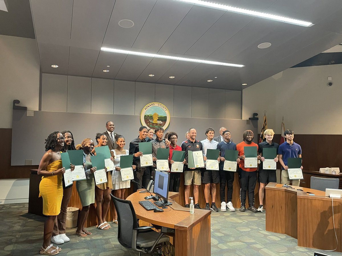 Honored to attend the County Council meeting yesterday and see 2 of our athletes recognized with other HoCo athletes for their performances last season- Great job Christian and Joey!