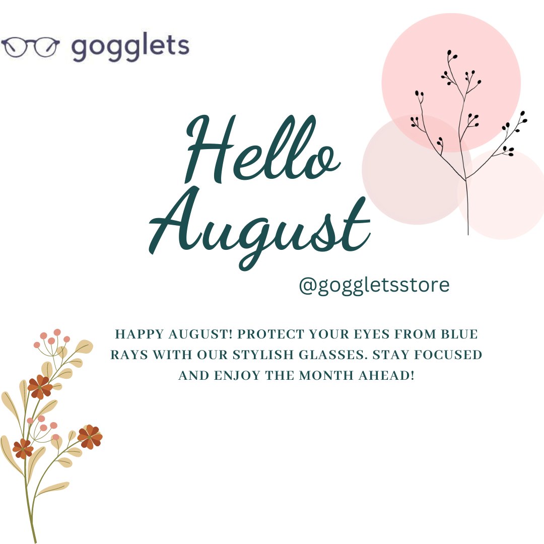 Gogglets1's tweet photo. "Happy August! Protect your eyes from blue rays with our stylish glasses. Stay focused and enjoy the month ahead!" 🌟

+2348186504445
#august2023 #goggletsstore #AntiBlue #antibluerayglasses #photochromicglasses https://t.co/sDnBfIxjPA