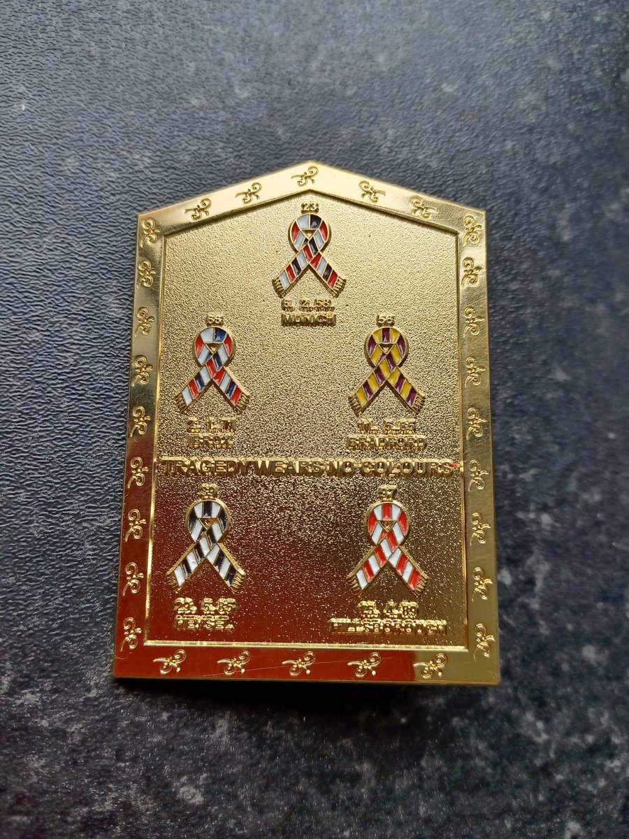 Badge collectors.
Available September.
Another creation by <a href="/Portersreds/">Wayne Branton</a> 
5 team scarves portraying clubs that have suffered great loss in their history.
Across the middle...
"TRAGEDY WEARS NO COLOURS "

Let's hope this season sees the words ring true.

Please retweet.