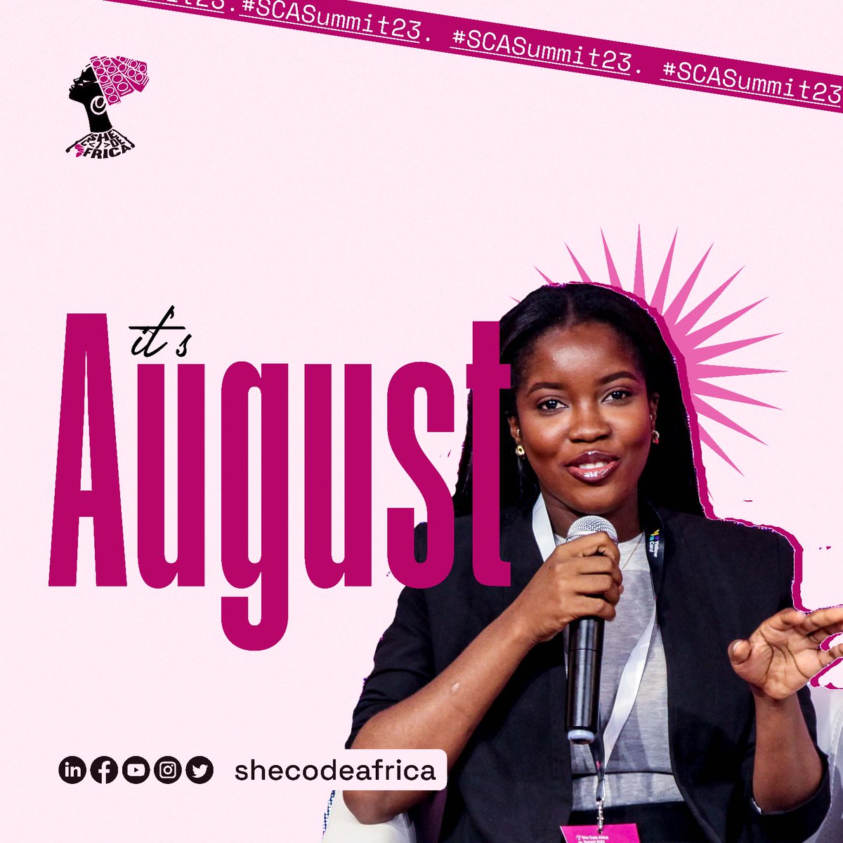 SheCodeAfrica's tweet photo. Happy New Month Queens! 😊🥳

As we step into a brand new month, we're filled with excitement and anticipation for our upcoming SHE CODE AFRICA 2023 SUMMIT! 🚀

We're just a breeze away and our excitement is through the roof! 🤯🥳🥳🥳🥳

Stay tuned for exciting news and updates as we gear up for the summit. We can't wait to share more with you soon! 😊😊💃

 #SheCodeAfrica #SCASummit23 #WomenInTech #WomenEmpowerment