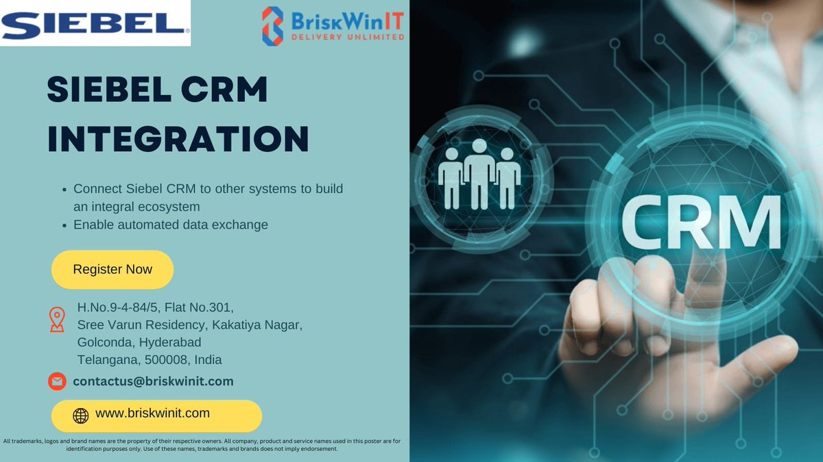 Connect Siebel Customer Relationship Management (CRM) software with other applications, systems, or platforms to enable data exchange, streamline processes, and enhance overall business efficiency.

#crm #crmsolutions #crmsoftware #crmplatform #crmcoaching #erpsoftware #oracle