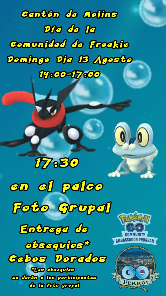PoGoFerrol's tweet photo. Os esperamos, nuevamente contaremos con un fotógrafo oficial de Niantic a las 14:00 😎.
@NianticLabs @PokemonGoApp @PokemonGOespana #PokemonGOCommunityDay #ambassador #communityambassador #communityambassadorprogram #MeetYouOutThere
#VeranoPokemonGo #ferrol https://t.co/yXXto4KLi8