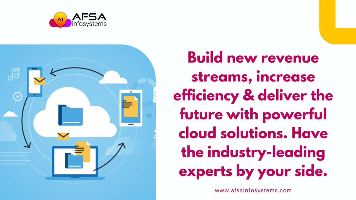 Build new revenue streams, increase efficiency &amp; deliver the future with powerful cloud solutions. Have the industry-leading experts by your side.

Visit us:- afsainfosystems.com

#AFSAInfosystems

#Cloud #CloudComputing #AWS #Azure #Gcp #DigitalTransformation #DevOps