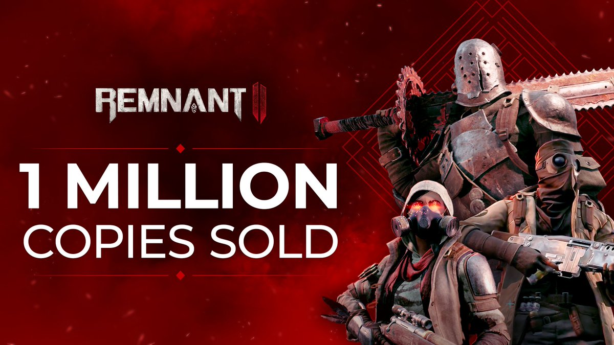 We're excited to share #Remnant2 has sold over one million units in just FOUR days since our official launch! 💯

Thanks so much everyone for your ongoing support!

📜 > bit.ly/3rHVuN5

To celebrate, we've released a new Accolades Trailer: bit.ly/3rJrPmI
