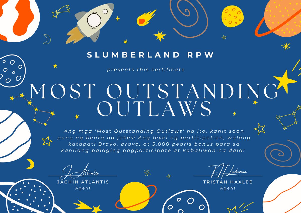 SLMBRLANDRPW's tweet photo. ㅤ

❨ ✦ ❩  Congratulation to @OWLKHY01, @OWLKTR02, @OWLCYJ99, @OWLCSB00, @OWLLJH97, @OWLWKH96, @OWLSNE94, @OWLJSM01, @OWLYSH00, @OWLHYJ01 for being the MOST OUTSTANDING OUTLAWS in Slumberland. 🚀 

ㅤ https://t.co/cvjs0ot4Jd