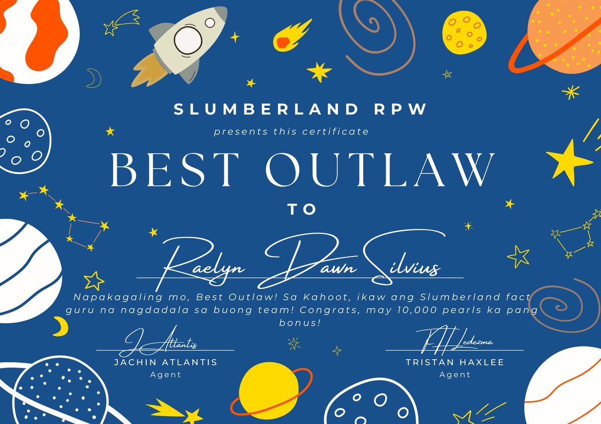 SLMBRLANDRPW's tweet photo. ㅤ

❨ ✦ ❩  Congratulation to @OWLWKH96 for being the BEST OUTLAW in Slumberland. 🚀

ㅤ https://t.co/qoe1WgR7II