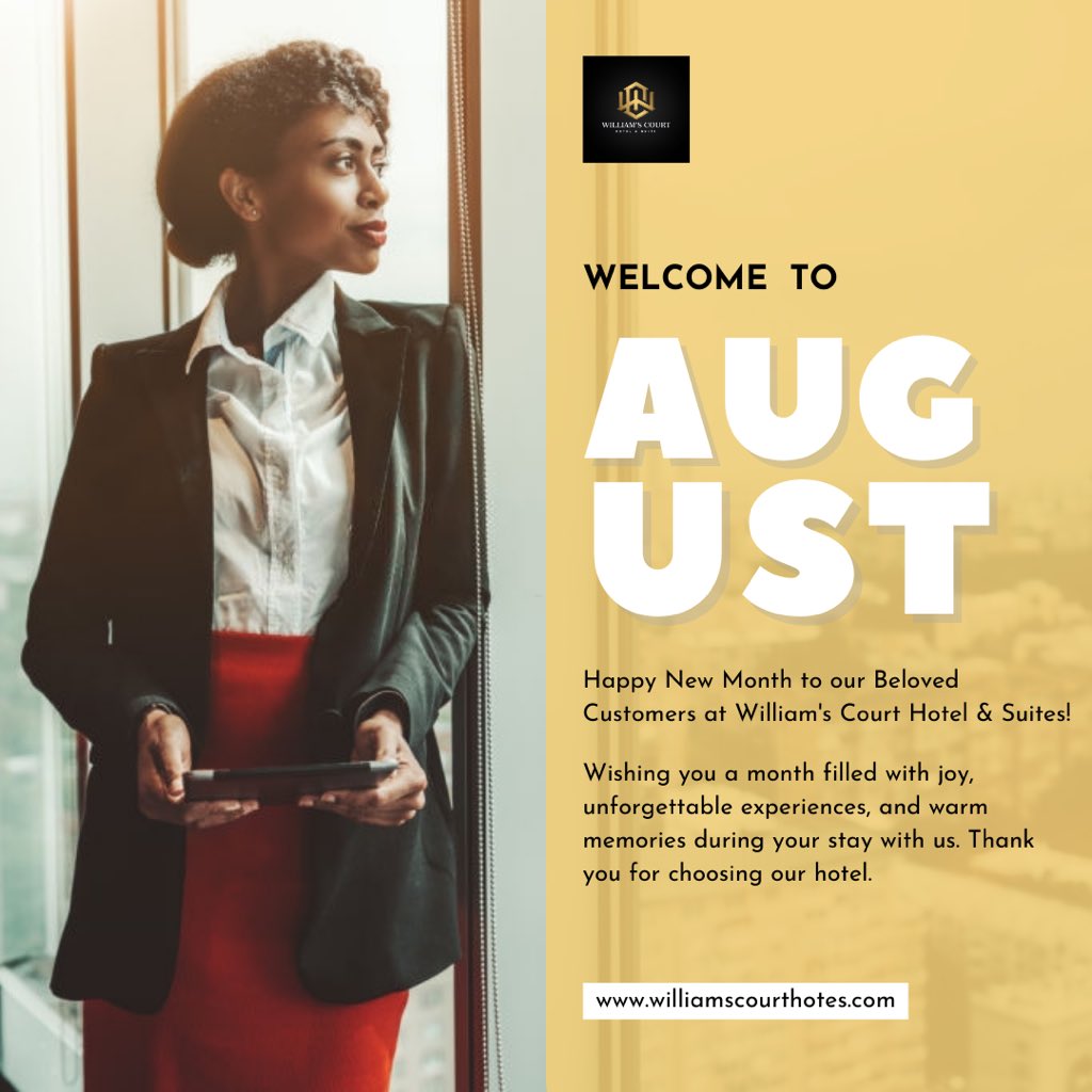 williamshotels's tweet photo. 🌼 Happy New Month to our valued guests at William's Court Hotel! 🌼
May this month bring you moments of joy, relaxation, and unforgettable experiences during your stay with us. 
We look forward to making your time here truly exceptional! 🌟 #NewMonth #July2023 #WilliamCourtHotel https://t.co/VPUjFEiYC9