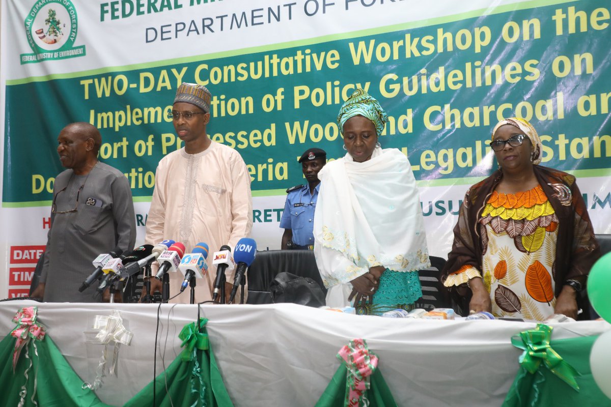 fmenvforestryng's tweet photo. Consultative Workshop on;
#Implementation of Policy on Guidelines on Export of Processed Wood and Charcoal 
#Domestication of Nigeria Timber Legality Standards
#Operationalization of the Forestry Inter-Ministerial Joint Task Force (FIM-JTF) on the exploitation of forest resources https://t.co/LNkSdvGleA