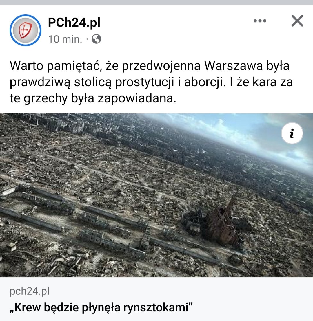 Zrównano Warszawę z ziemią? PCh24 się cieszy: 

#PowstanieWarszawskie #Pamietamy #PowstanieWarszawskie1944 #PowstanieWarszawskie44 #Powstanie1944