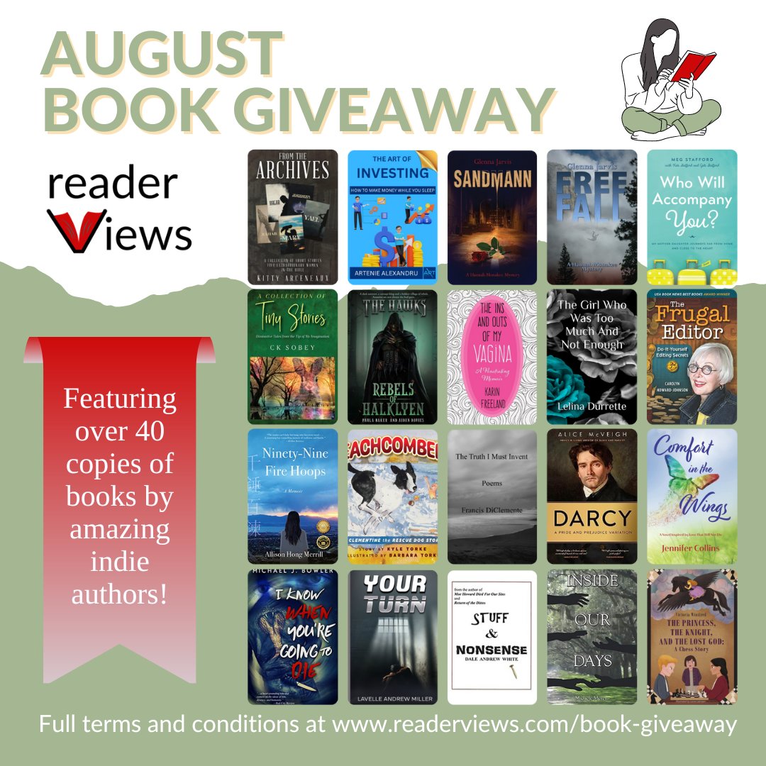 Get ready for a wild literary ride at the Reader Views August Book Giveaway! With over 40 copies up for grabs, courtesy of awesome indie authors, you're in for a treat! Don't miss out! Join the fun at readerviews.com/book-giveaway and score your next great read! #bookgiveaway