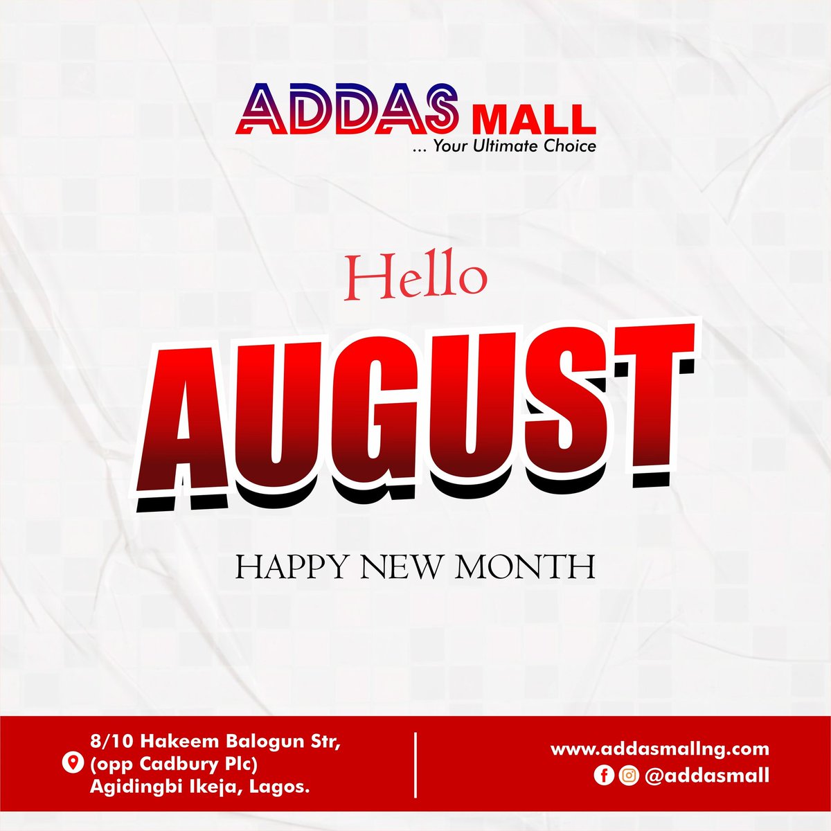 addasmall's tweet photo. Welcome to the month of AUGUST
.
It's our month of abundant increase
.
Shop with us @addasmall 
We appreciate your consistent patronage as we're committed to satisfying your needs.
.
.
#newmonth #month #august #new
#shop #shopnow #mall https://t.co/4ApjIoTFAV