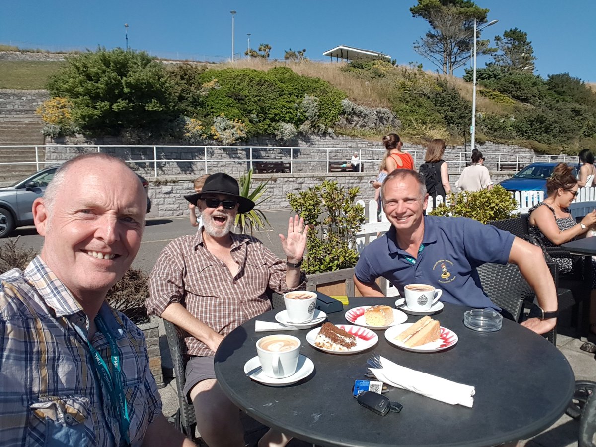 steve_swi's tweet photo. After 32 years together at PML, I'm gonna miss you buddy. At least we got to have one last coffee and cake in the sun.

https://t.co/6ylGmZqW5N https://t.co/qbuOTKoU0s