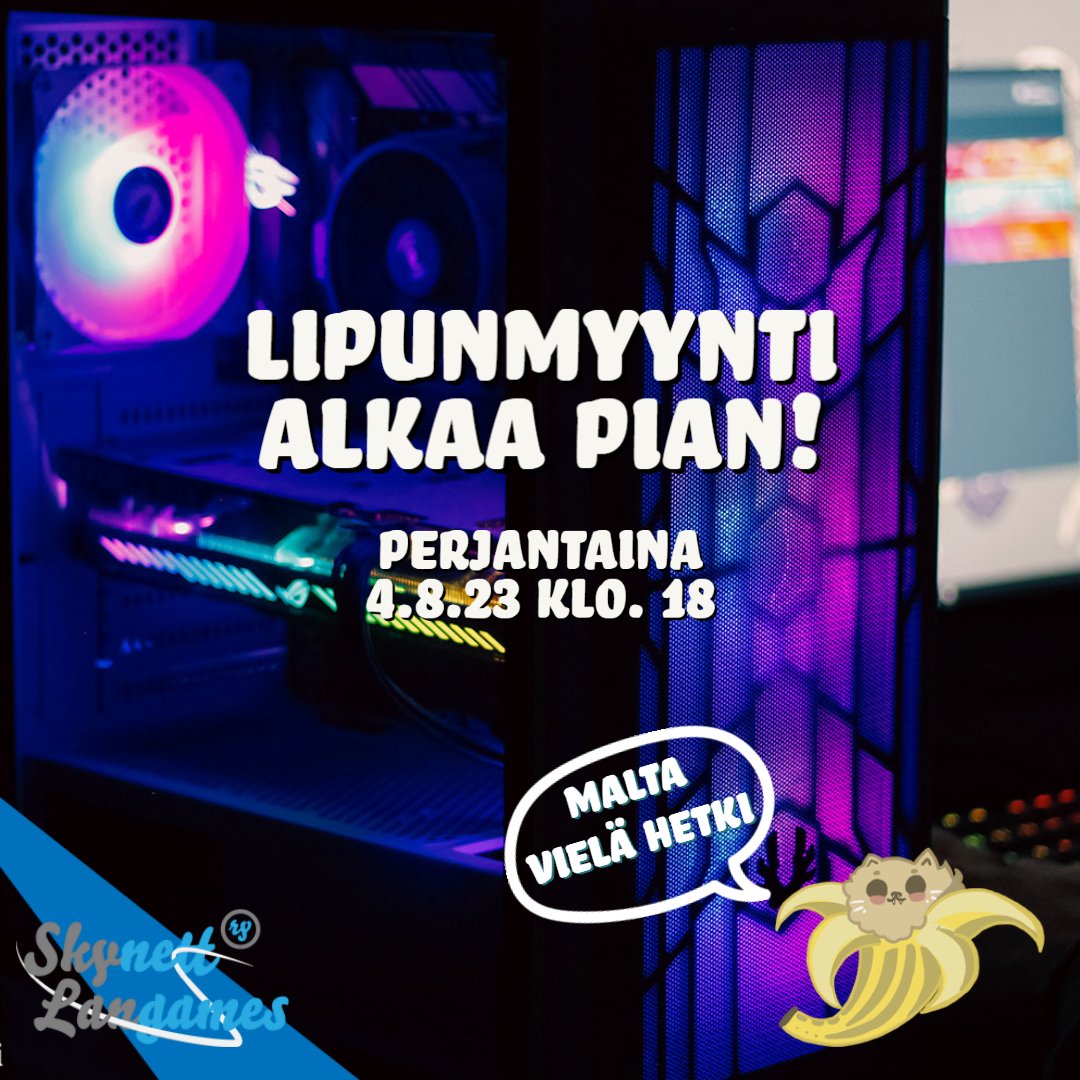 Skynettin uudet verkkosivut ja lipunmyynti aukeaa perjantaina 4.8. klo. 18:00.
Olkaahan siis valmiina nappaamaan parhaat paikat Etelä-Karjalan suurimpaan lanitapahtumaan! Luvassa turnauksia, kilpailuja, sekä ennen kaikkea aitoa, hauskaa lani tunnelmaa. skynett.fi