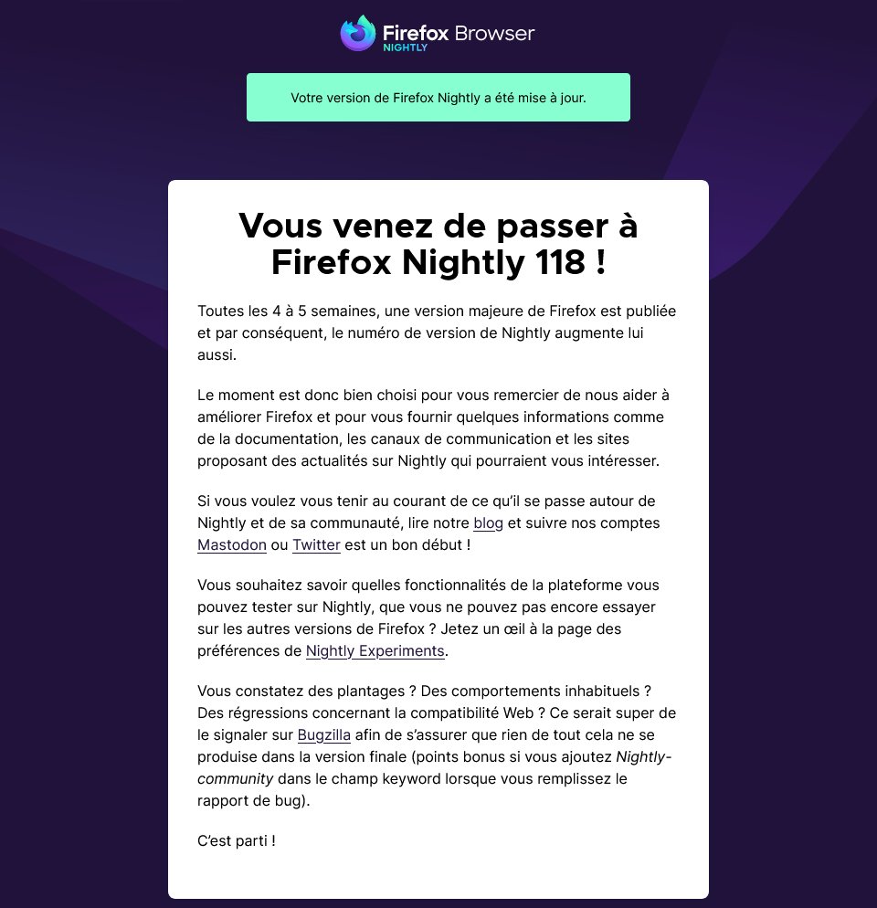 MozillaZineFr's tweet photo. Vous venez de passer à @FirefoxNightly 118 ! #JourDeSorties https://t.co/2BD7J2Ktmx