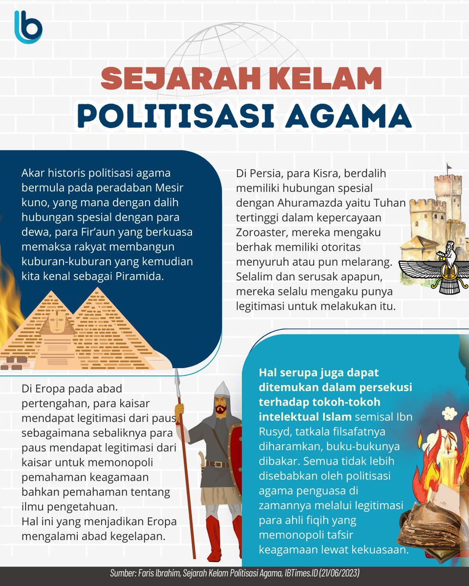 IBTimesID's tweet photo. Begini sejarah kelam dari politisasi agama!! 

#ibtimes #Islamprogresif #islammoderat https://t.co/YOky2iAwig