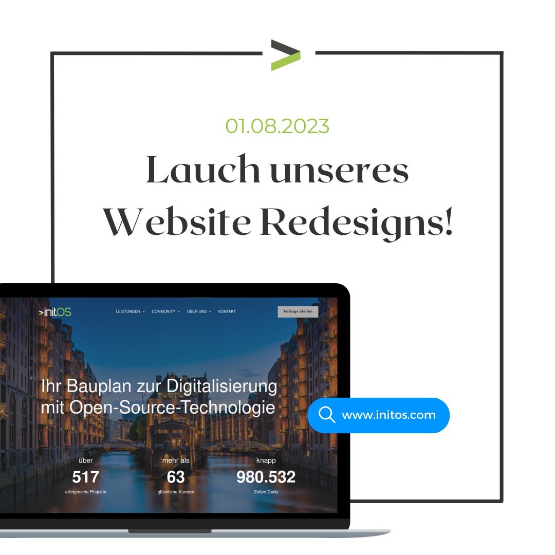 #Modern. #Transparent. Ganz initOS. ✨

Unsere Webseite ist LIVE! Wir haben die letzten Monate unserer #Webseite ein neues Gewand verpasst. Jetzt seid ihr dran! Schaut doch unter initos.com vorbei. Wir sind gespannt auf eure Meinung!

#websiteredesign #relaunch2023