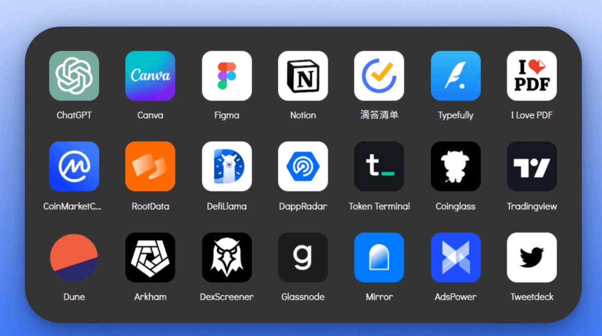 转抄 狼仔常用工具 汇总👇  非常全面，省的以后来回找了

👉撸毛相关
• 三件套 购买：web3serve.com/?from=202
• 钱包添加公链工具：chainlist.org
• 跨链桥数据：chaineye.tools
• 链上数据分析：dune.com
• 指纹浏览器：share.adspower.net/oldtwo

👉代币相关