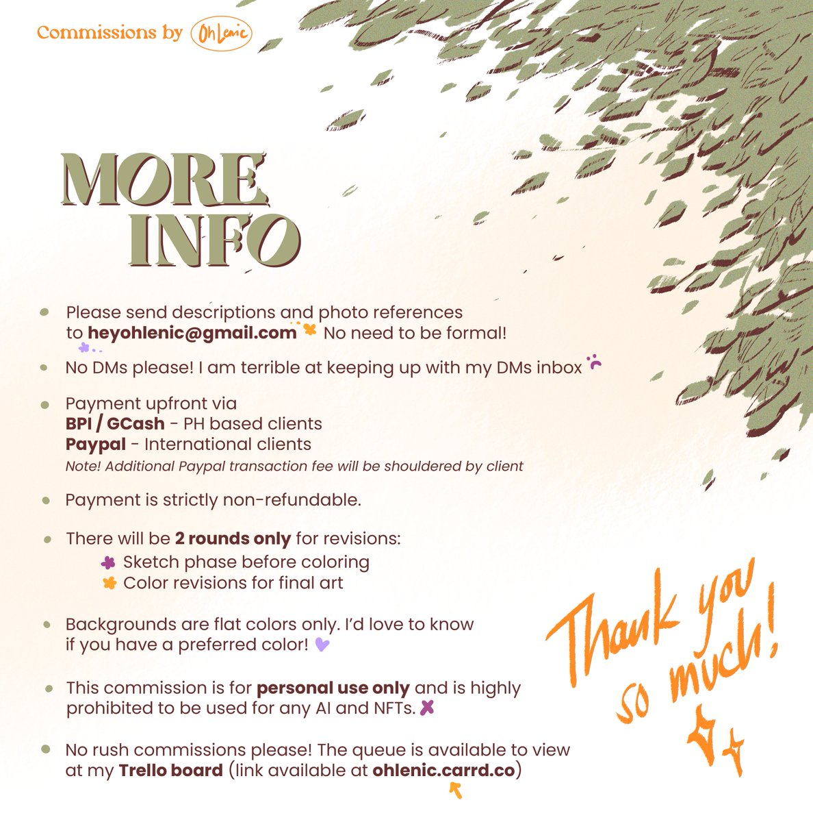 ohlenic's tweet photo. Salt air and my commissions are open again 🍃

Opening this batch of commissions for a very special reason! A little story time below this comms sheet 

🌻🌷 #commissionsopen #commissionsph #ohlenify https://t.co/1FOmpEJxpd