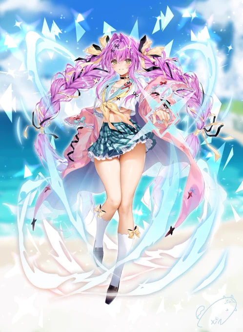 7月27日発売のTCG Z/X第45弾 螺旋輪転編『降魔<プロフェシーリンク>』にて「恋愛§結望 天竜ゆたか」を描かせていただきました。 うちのゆたかちゃんが初めて学生服の姿に!\\\\٩( 'ω' )و //// ぜひよろしくお願いします! #ZX_TCG