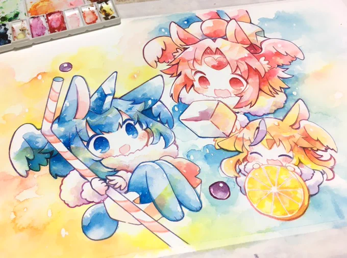 新刊表紙絵、できました～!  #アナログ絵