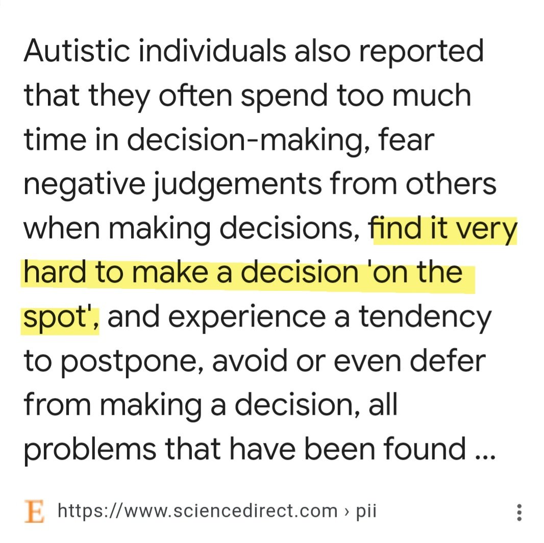 I was today years old when I discovered my indecisiveness is related to my autism 🤯 Why is this not talked about more?