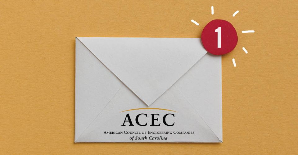 theACECSC's tweet photo. Don't miss this week's #ACECSC #FirstWord Newsletter. ACEC-SC Membership Meeting with an update from American Council of Engineering Companies (ACEC), #LicensedPEDay, #TransportationCommittee Update, #EnvironmentalCommittee Update, and more: https://t.co/H627wdZGYh https://t.co/4AjFvJXx2f