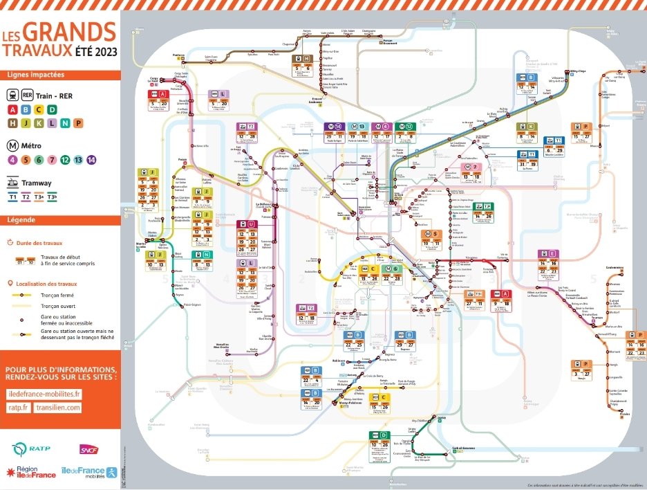 suzannecobain's tweet photo. On paye vraiment son forfait 84e par mois en juillet et en août alors que pendant l été il y a 24 lignes sur 44 (metro, rer, tram lignes banlieue..) qui font l'objet de fermetures pour cause de travaux ?? @RATPgroup @Actu_Transilien @ClientsRATP https://t.co/M3Dy9Btst8