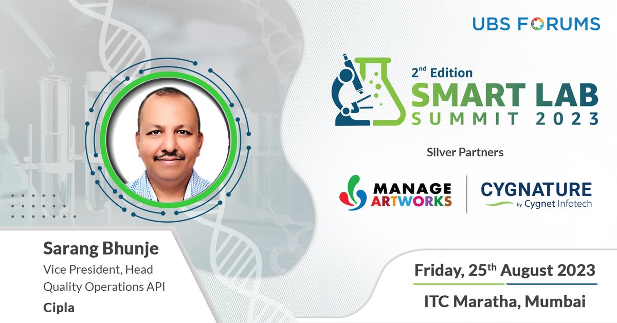 ubsforums's tweet photo. It is with great pleasure that we announce 𝗦𝗮𝗿𝗮𝗻𝗴 𝗕𝗵𝘂𝗻𝗷𝗲 as our featured speaker for the Exclusive "2nd Edition Smart Lab Summit 2023" happening on 25th August 2023 at ITC Maratha, Mumbai.
Register Now- https://t.co/XOSsnkk9mN
#UBSFSL #SmartScience #Cipla #SmartLab https://t.co/BhOg12K4VS