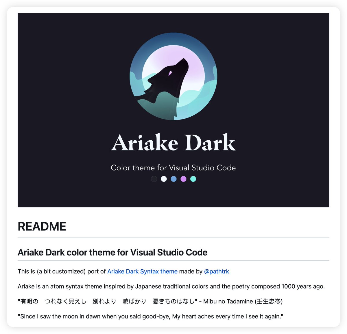 bysixian's tweet photo. 用了两年 GitHub Dark 之后，终于又找到一款舒服的 VSCode 主题。干净，柔和，可读性也很棒。
https://t.co/CwpAaagPRV https://t.co/UPswWwfofK