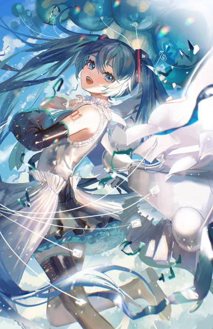 『初音ミク16周年記念イラストコンテスト』にてこちらのイラストが「初音ミク16周年賞」を受賞しました!  16周年という記念すべき年に関われたことを大変嬉しく思います記念画集に掲載されるそうなので何卒よろしくお願いします!