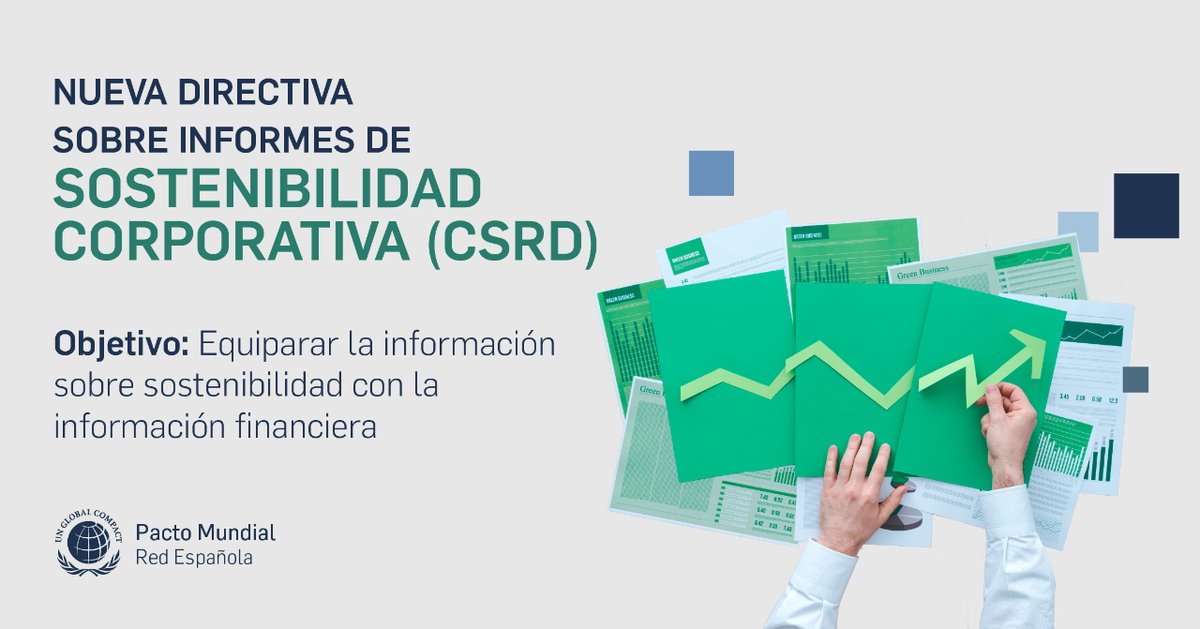 PactoMundial's tweet photo. ¿Cuáles son las claves que nos trae la Nueva Directiva de Informes de Sostenibilidad Corporativa (#CSRD)? Te mostramos todos los aspectos que debes conocer para prepararte ante futuro más sostenible 🌍👇 https://t.co/rsQv6gLr2N