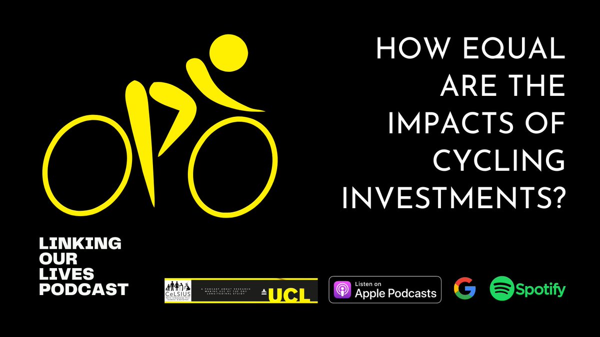 Dr Richard Patterson joins <a href="/ucl/">UCL</a> <a href="/celsiusnews/">CeLSIUS</a> to discuss his latest research on the impacts of funding to support #cycling in urban areas using the 
<a href="/ONS/">Office for National Statistics (ONS)</a> longitudinal study.

🚴Listen to the #LinkingOurLivesPod now at open.spotify.com/episode/2Deax2…