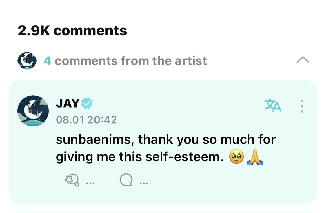 IM BAWLING MY EYES OUT LOOK AT JAY’S COMMENT 😭😭😭 HE’S SO SWEET AAAAAAAAAAA i love happy jay so much
