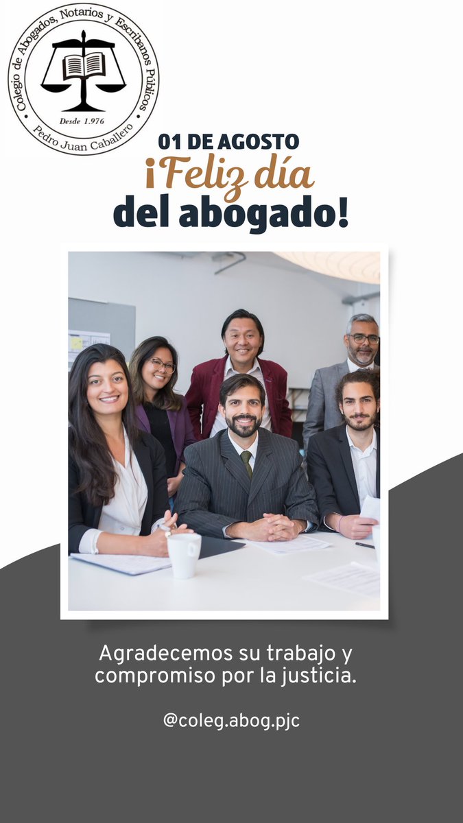 ColegAbogPJC's tweet photo. Feliz día estimados colegas!

“…los abogados son el grito de los que se quedan sin voz…” https://t.co/dDpfmHT4bL