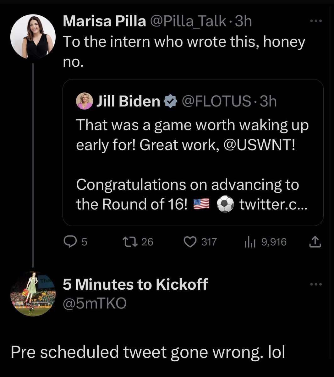 Interns don’t write tweets for world leaders, also how could it have been a scheduled post if the content of the post is tied directly the outcome of the match????????? I need to go back to sleep