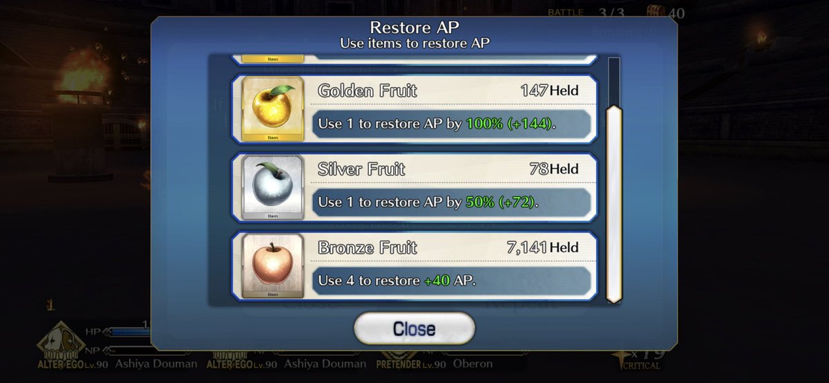 Xzero's tweet image. Seems like a good time to use these 🍎. #FGO